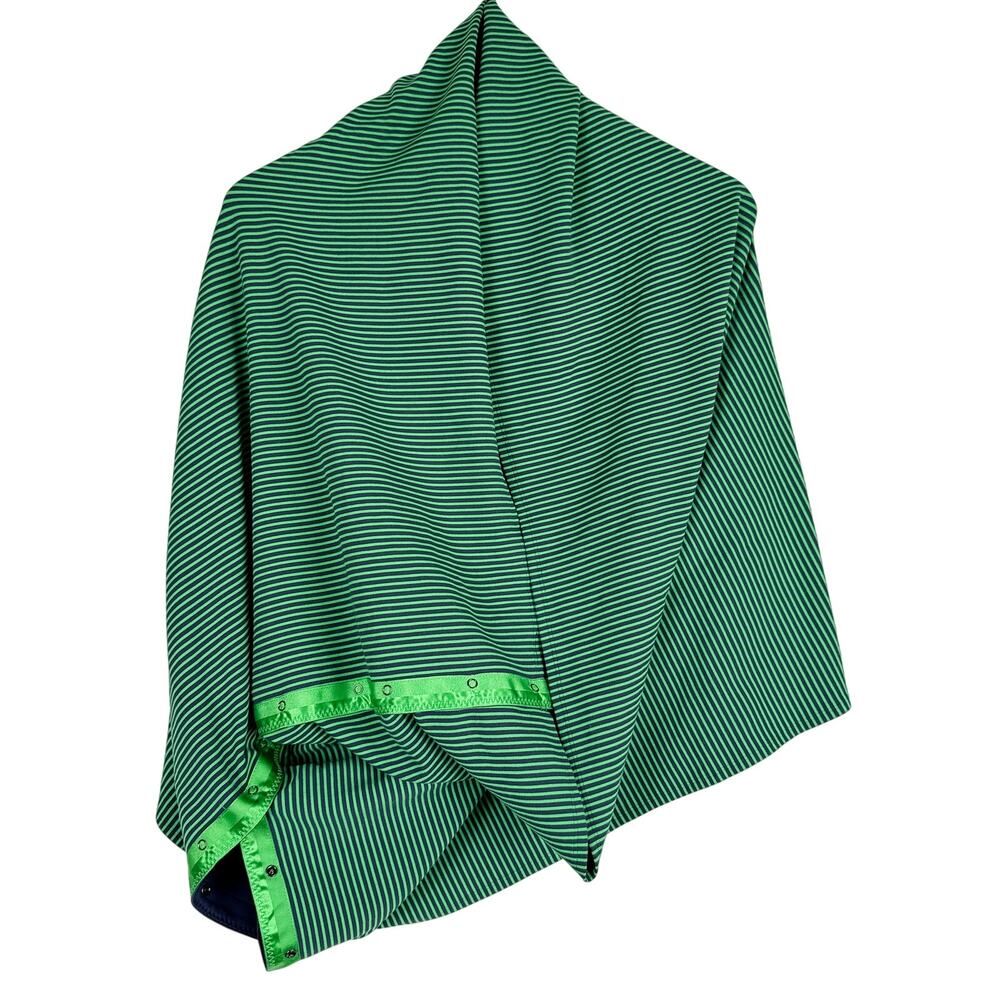 Lululemon Vinyasa Scarf Green Navy Blue Stripe Nulu
